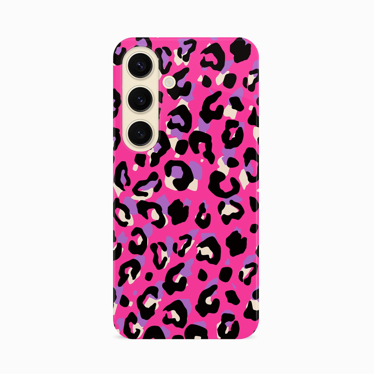 Purple and Pink Abstract Leopard Print Phone Case Samsung Galaxy S24 Phone Case