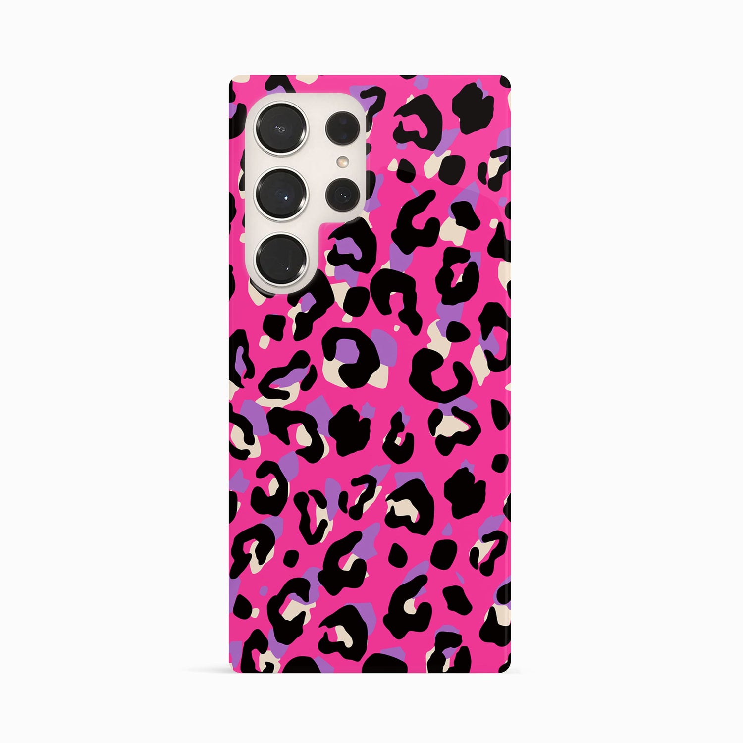 Purple and Pink Abstract Leopard Print Phone Case Samsung Galaxy S24 Ultra Phone Case