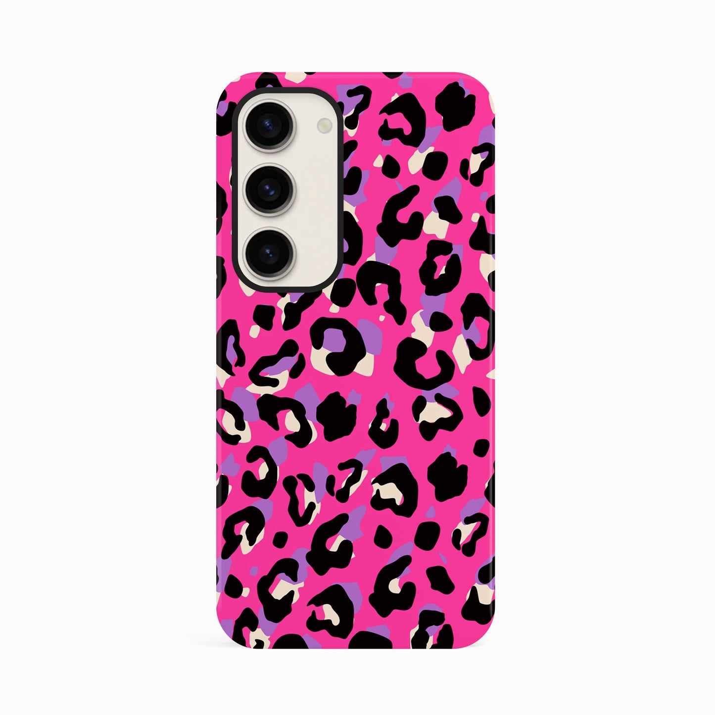 Purple and Pink Abstract Leopard Print Phone Case Samsung Galaxy S23 Phone Case