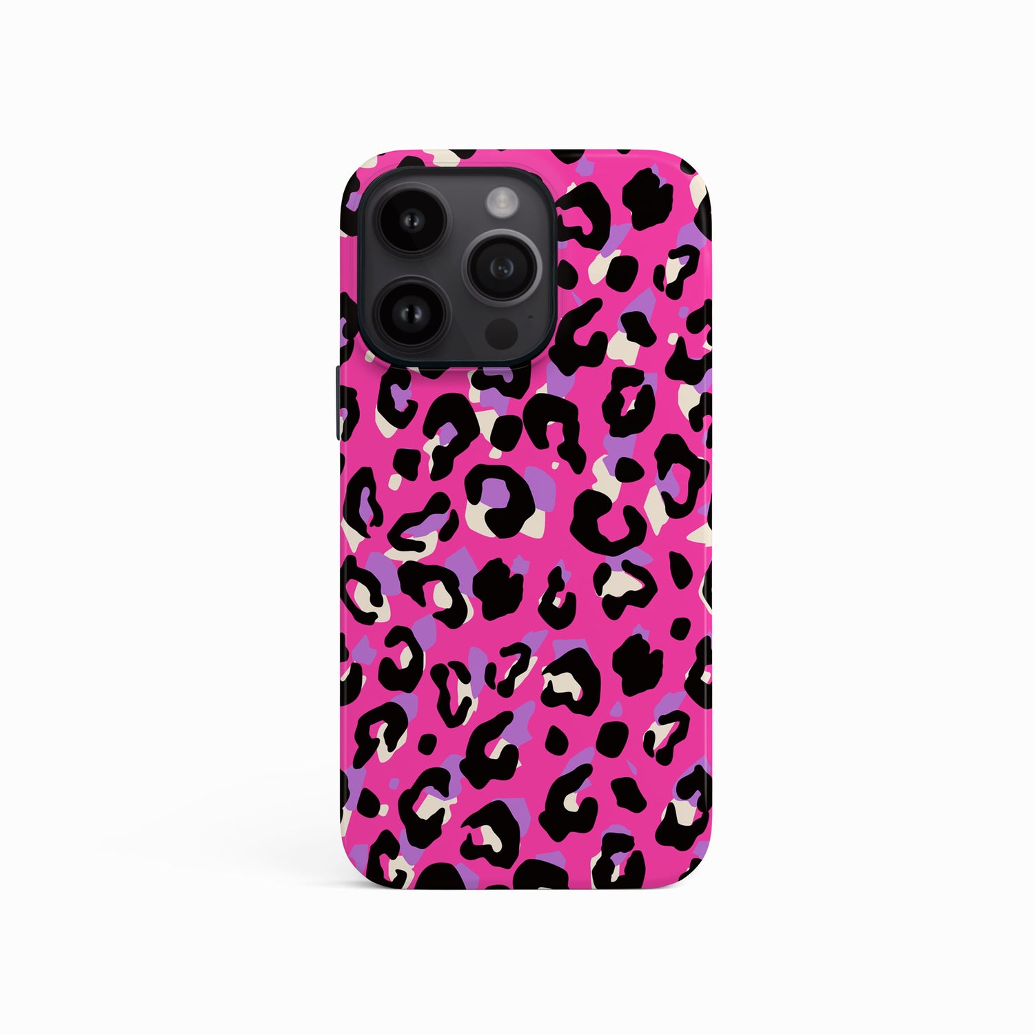 Purple and Pink Abstract Leopard Print Phone Case iPhone 15 Phone Case