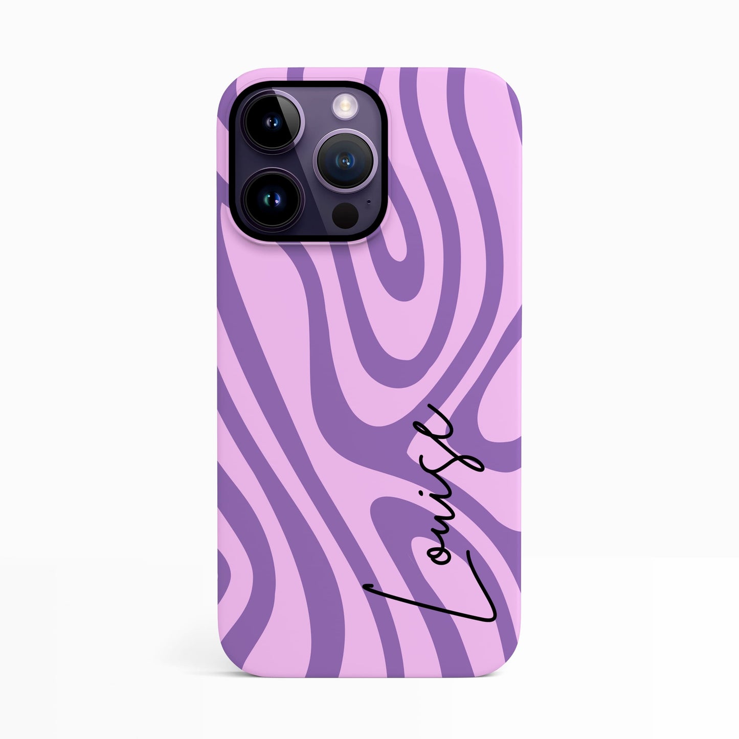 Personalised Purple Swirl Print Case iPhone 14 Phone Case