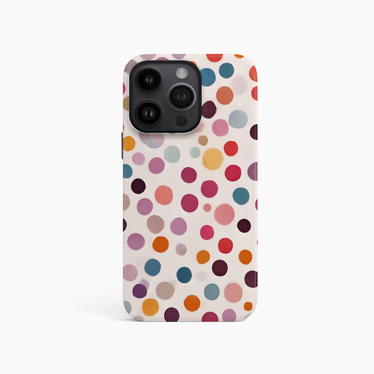 Abstract Rainbow Polka Dot Print Case iPhone 15 Phone Case