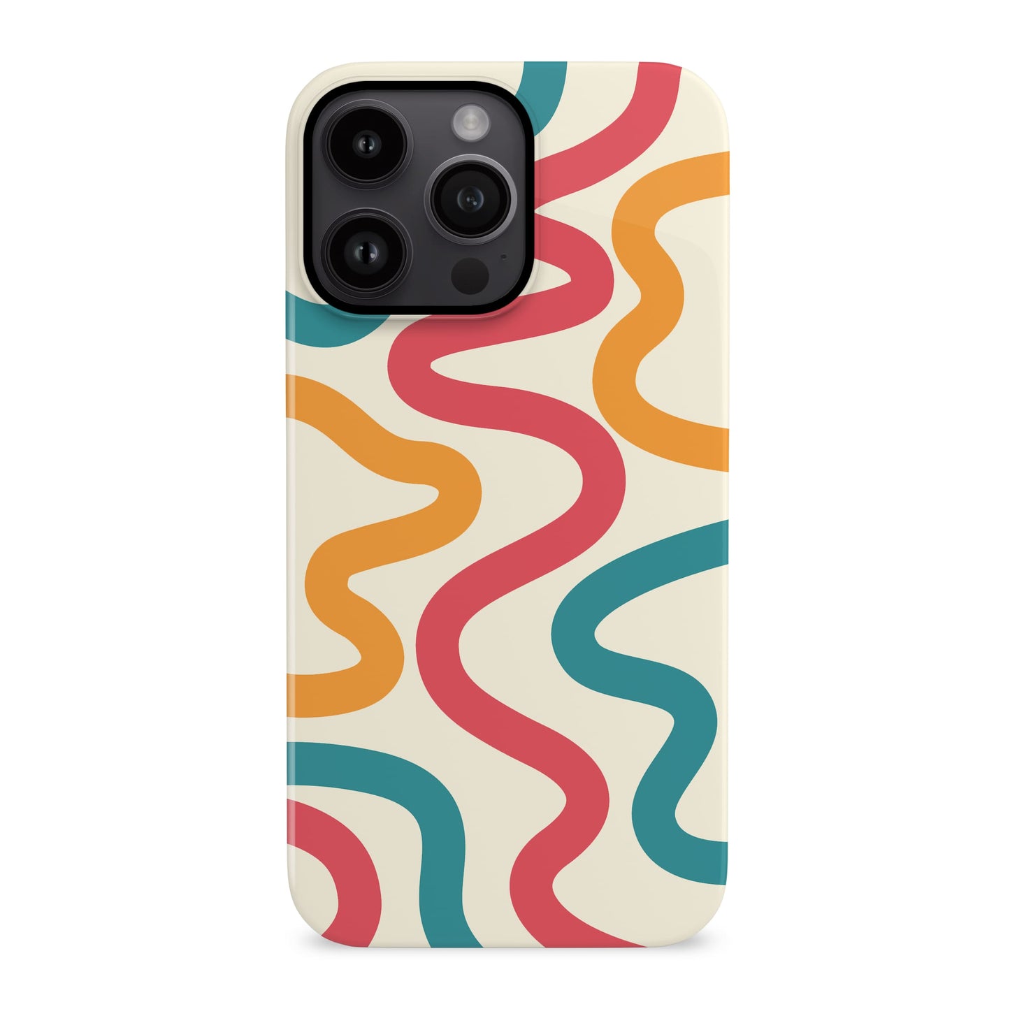 Wavy Primary Colours Abstract Pattern Case iPhone 14 Phone Case