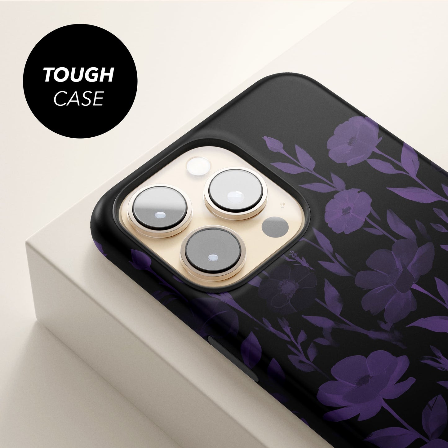 Dark Purple And Black Floral Print Case  Phone Case