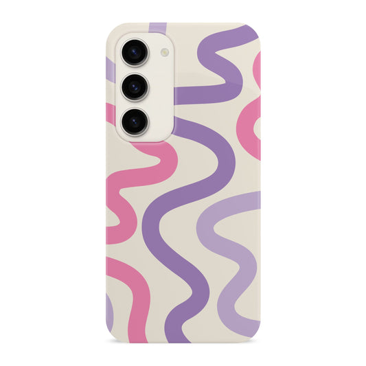 Purple and Pink Abstract Wavy Pattern Print Case Samsung Galaxy S23 Phone Case