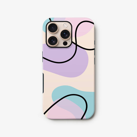 Abstract Wavy Colour Block Pattern Case iPhone 16 Phone Case