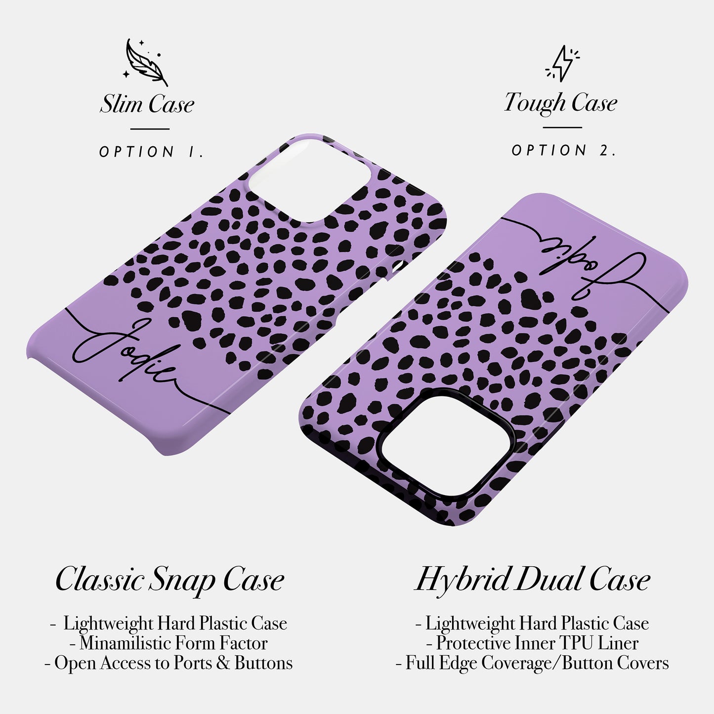 Personalised Purple Cheetah Print Case