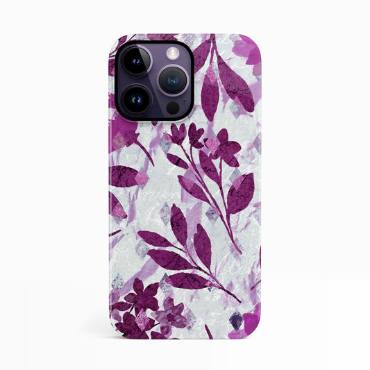 Purple Flower Pattern Case iPhone 14 Phone Case