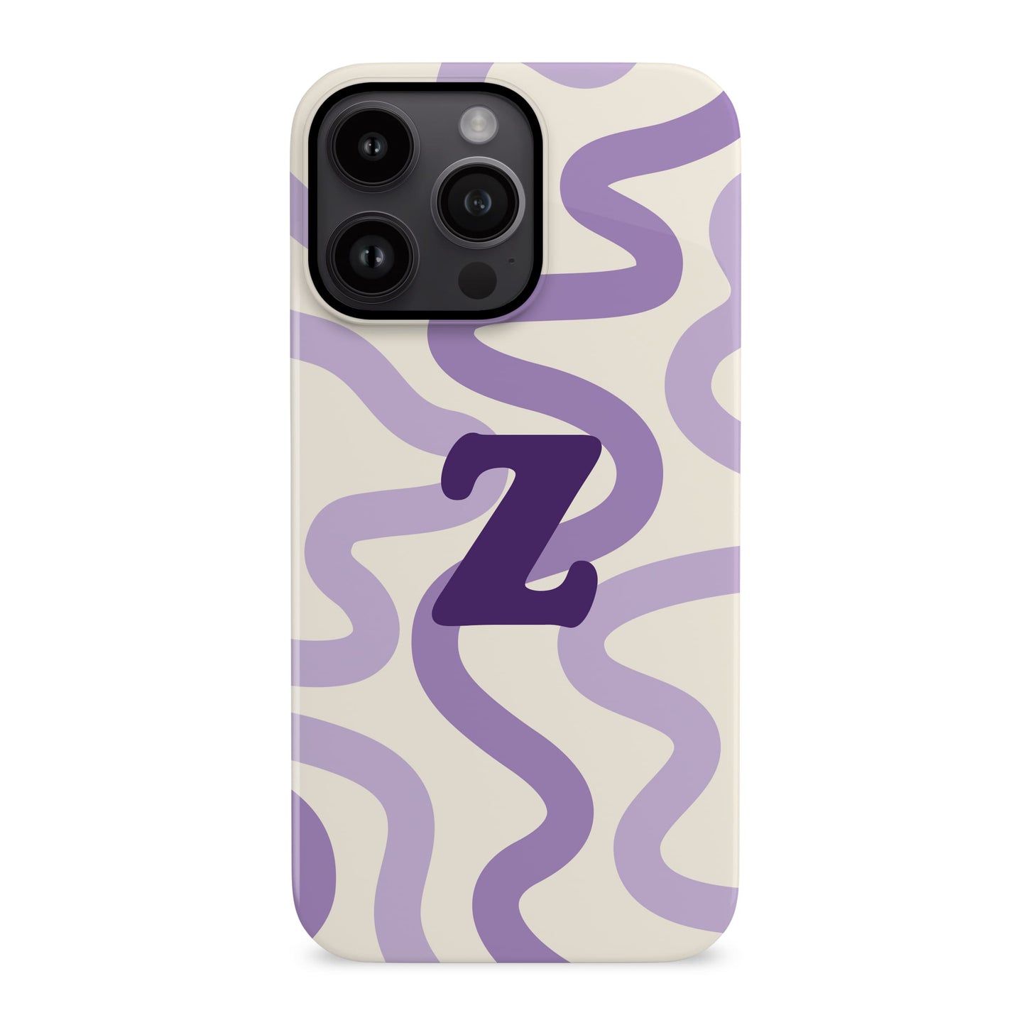 Personalised Purple Wavy Abstract Pattern Case iPhone 14 Phone Case