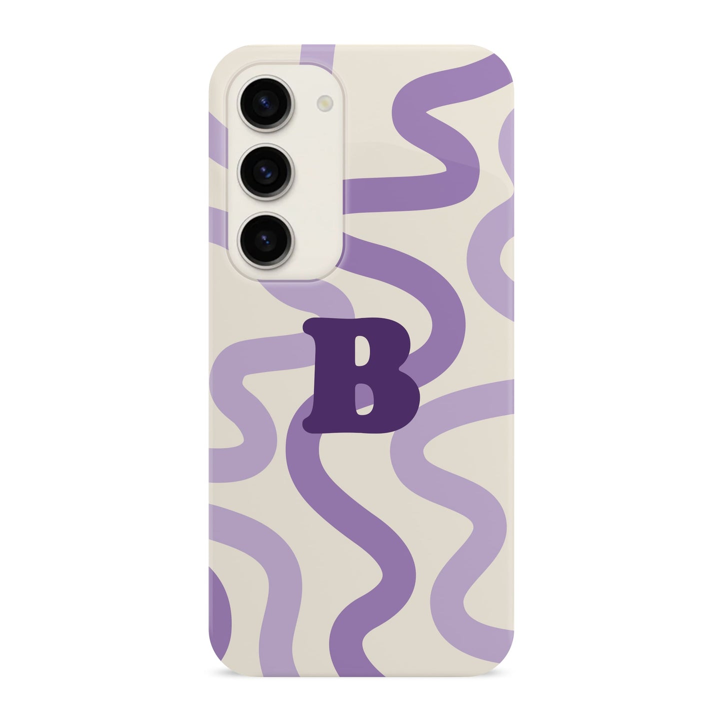 Personalised Purple Wavy Abstract Pattern Case Samsung Galaxy S23 Phone Case