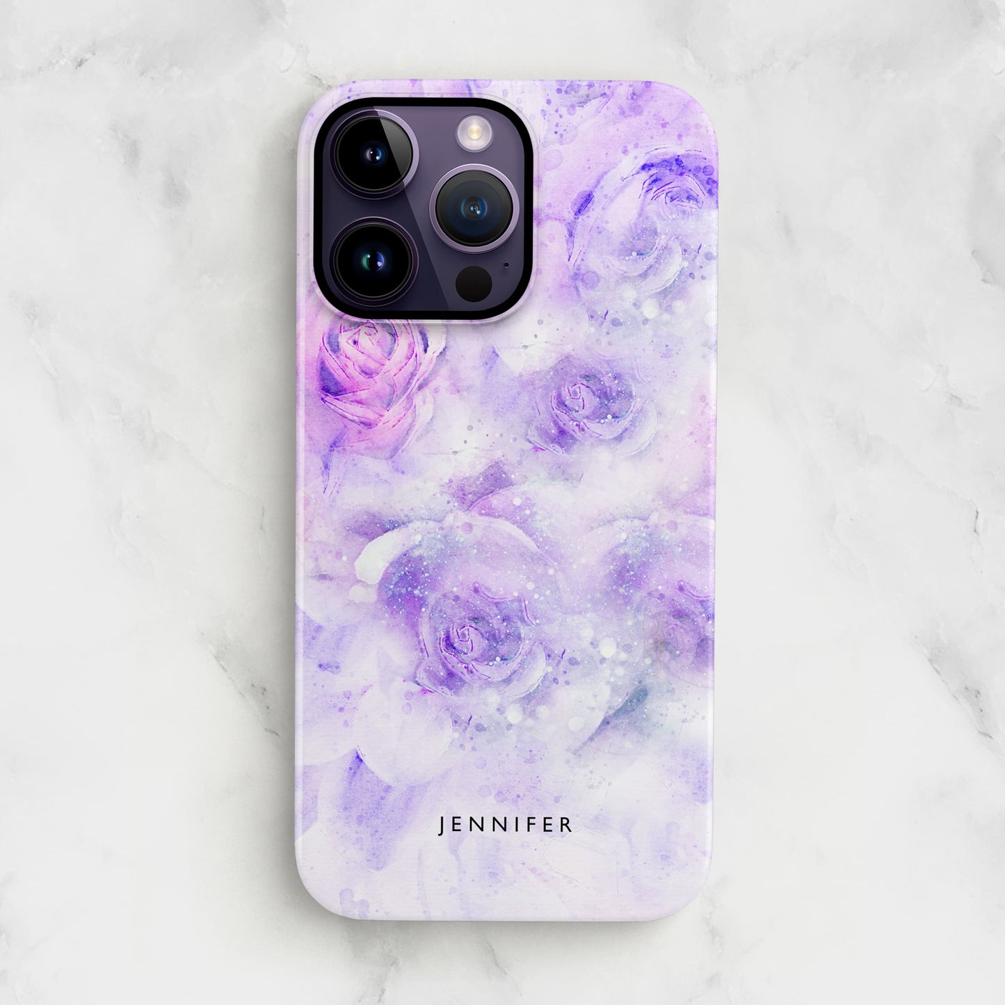Purple Watercolour Floral Custom Name Case  Phone Case