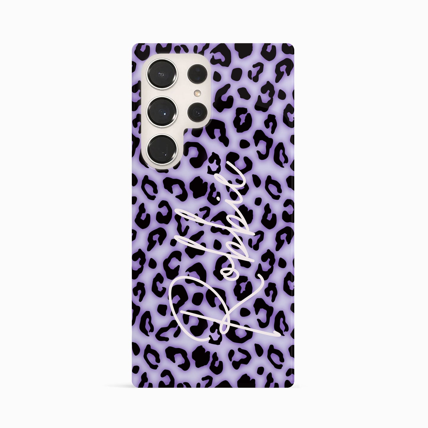 Personalised Purple Blush Leopard Print Phone Case Samsung Galaxy S23 Ultra Phone Case