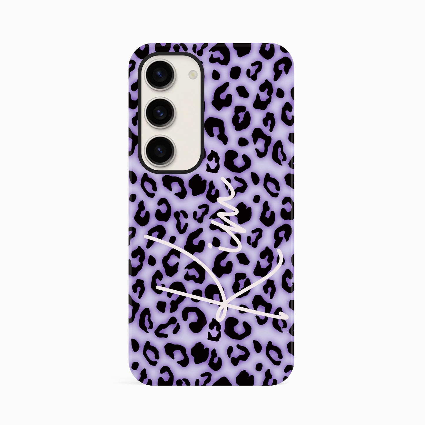 Personalised Purple Blush Leopard Print Phone Case Samsung Galaxy S23 Phone Case