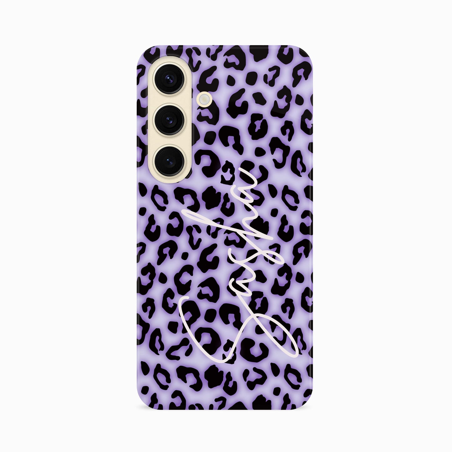 Personalised Purple Blush Leopard Print Phone Case Samsung Galaxy S24 Phone Case