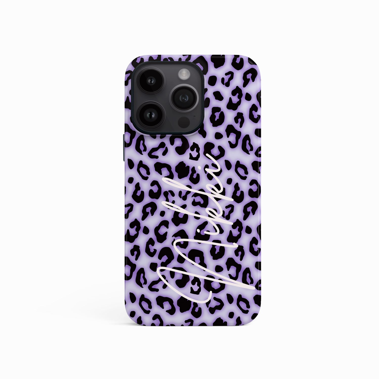 Personalised Purple Blush Leopard Print Phone Case iPhone 15 Phone Case