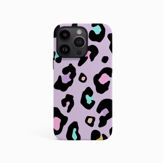 Purple Multicolour Leopard Print Phone Case iPhone 15 Phone Case