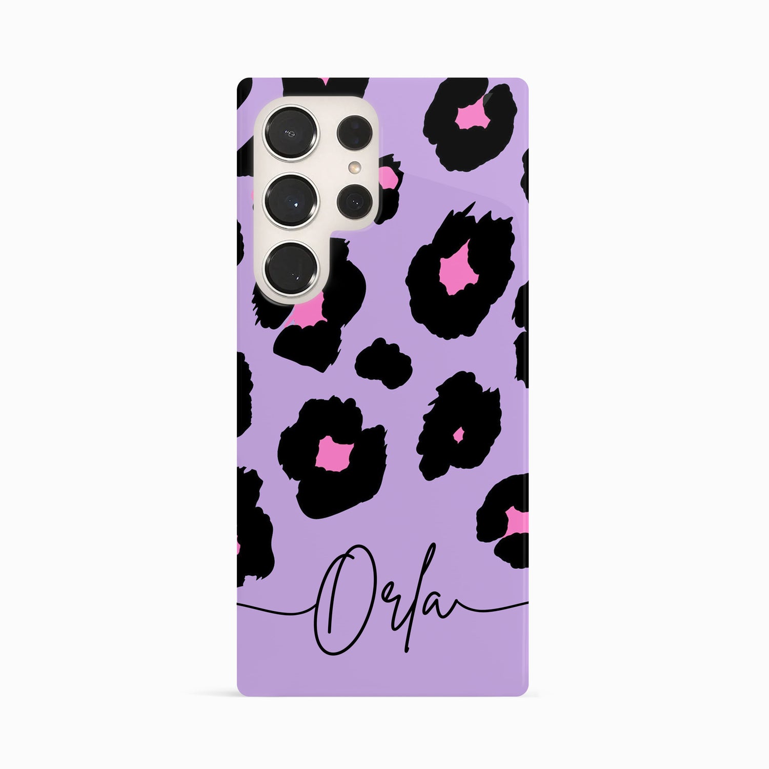 Purple Personalised Leopard Print Phone Case Samsung Galaxy S24 Ultra Phone Case