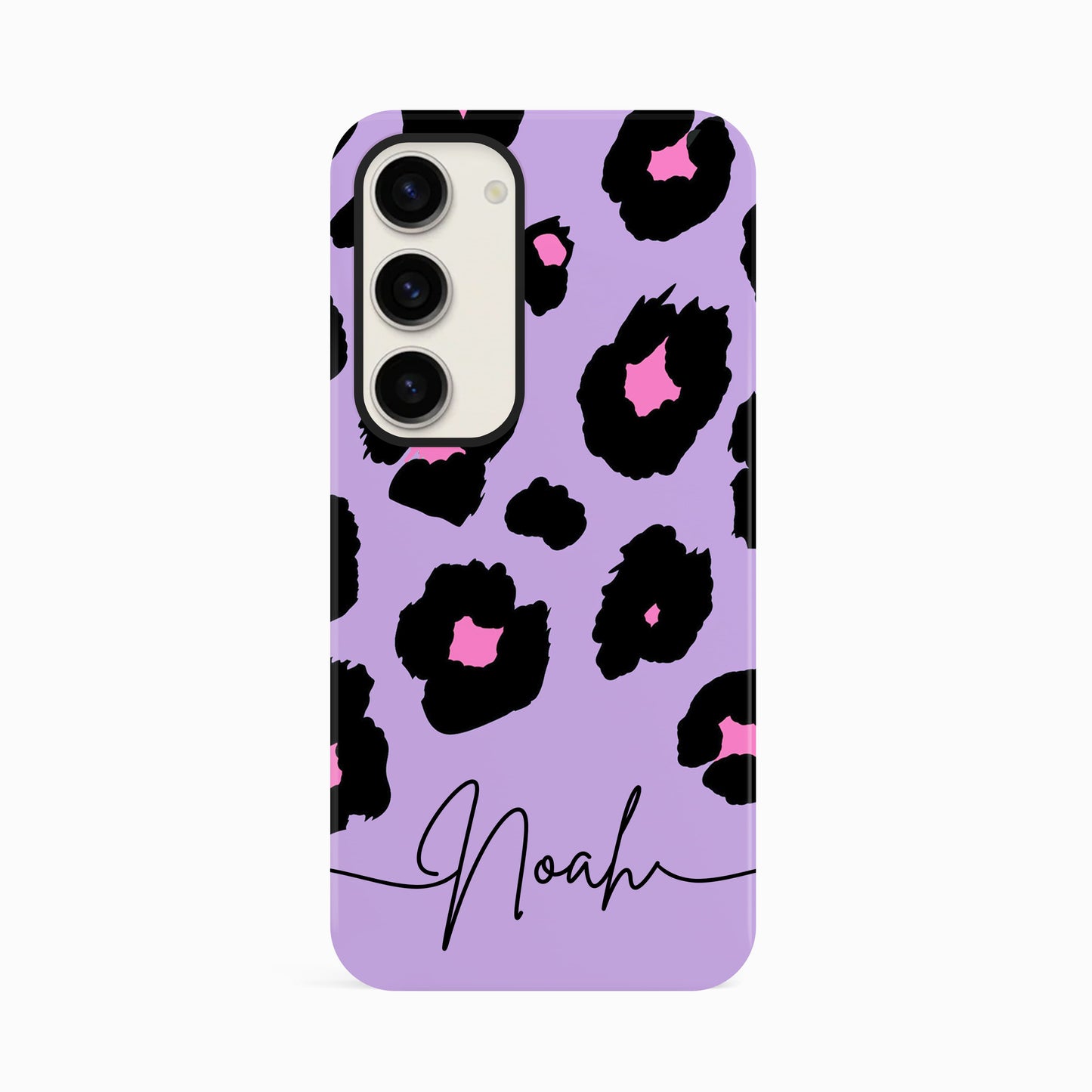 Purple Personalised Leopard Print Phone Case Samsung Galaxy S23 Phone Case