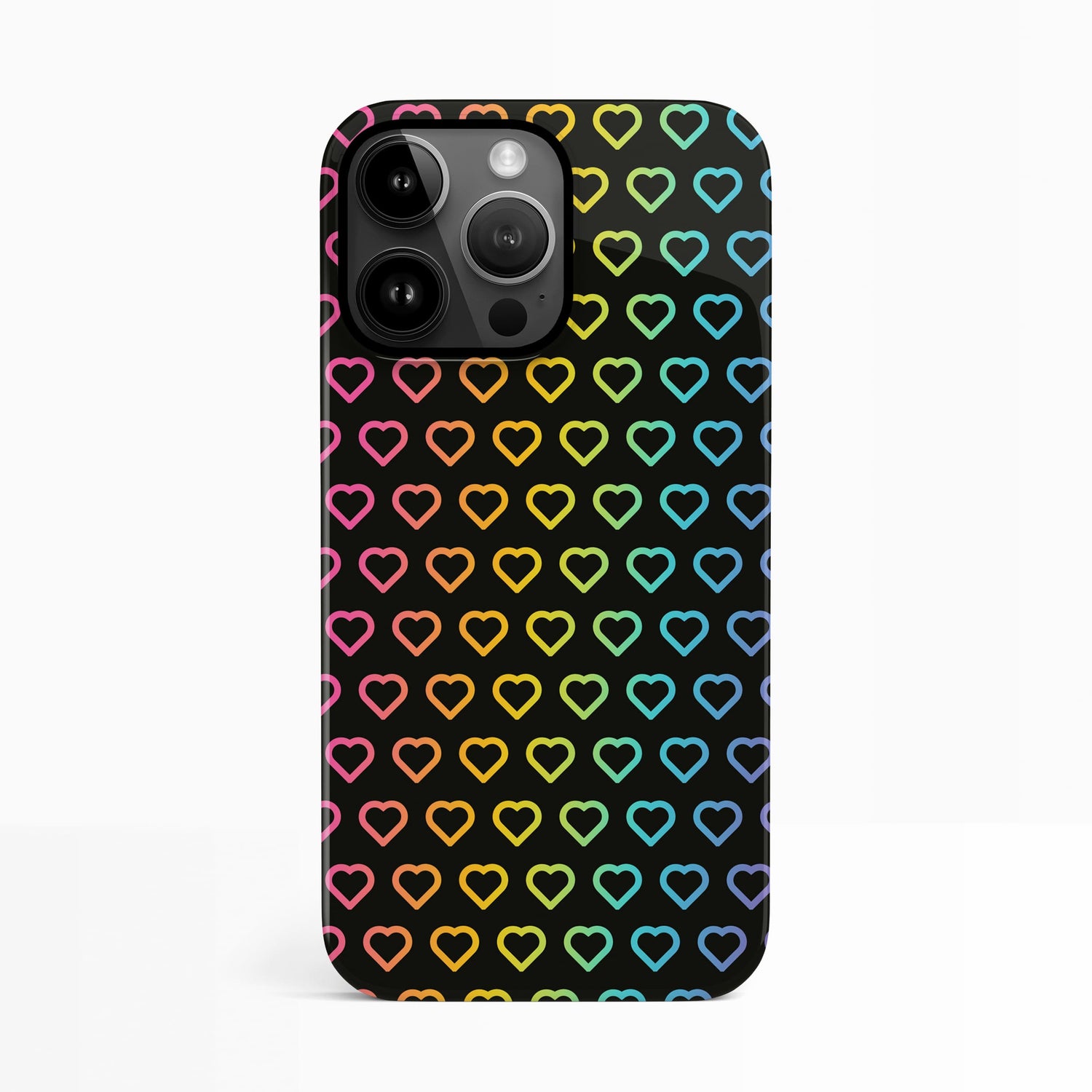 Rainbow Love Heart Pattern Case iPhone 14 Phone Case