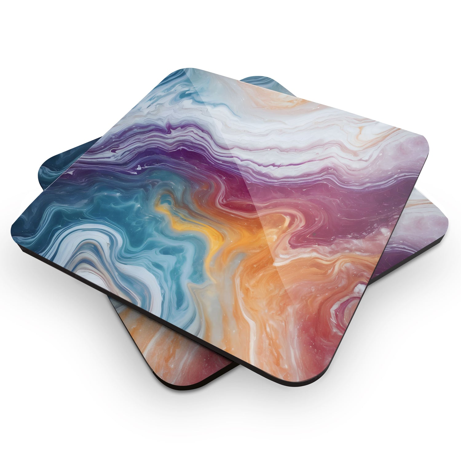 Rainbow Marble 4 x Coaster Set  Coaster