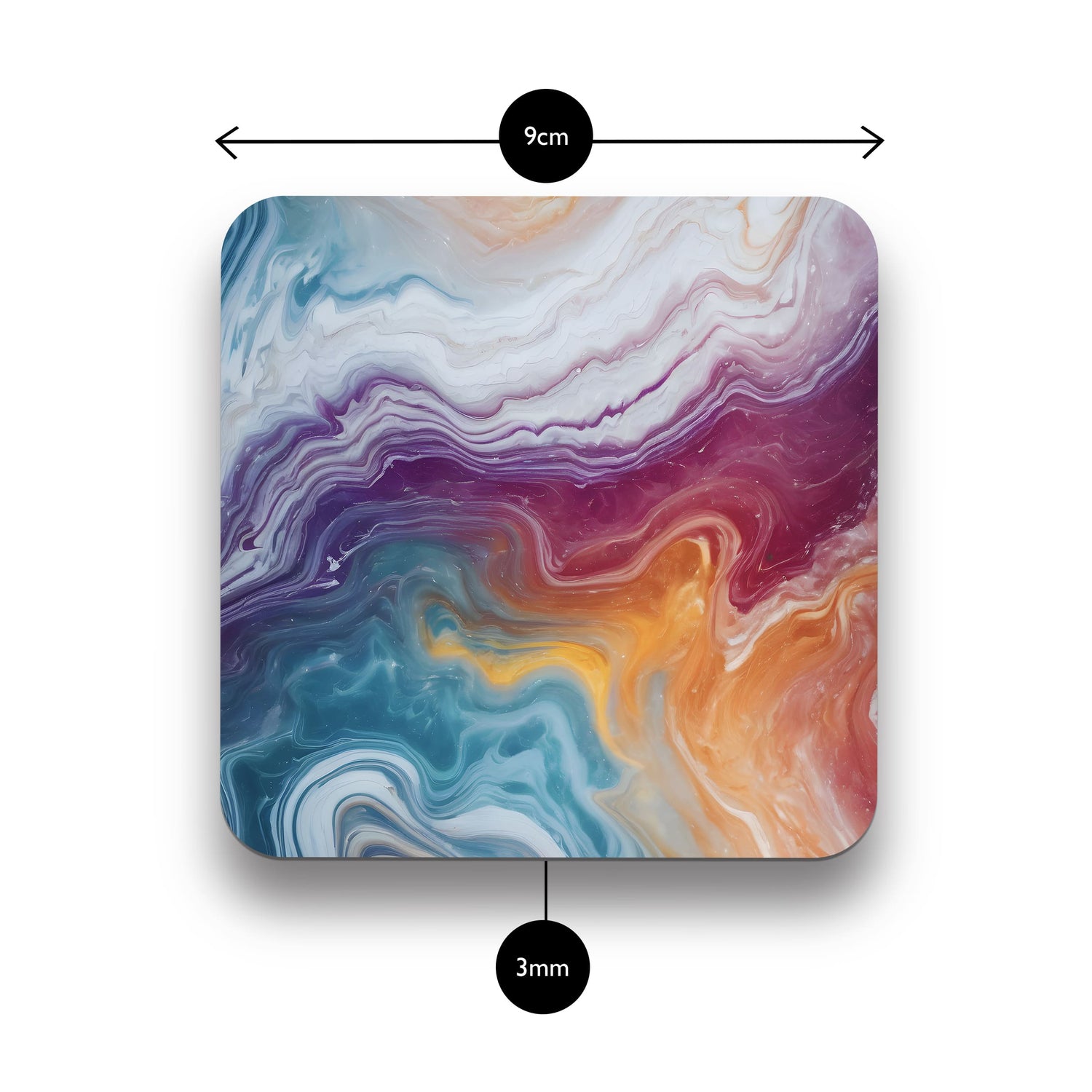 Rainbow Marble 4 x Coaster Set  Coaster