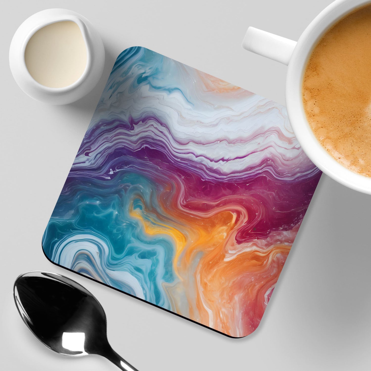 Rainbow Marble 4 x Coaster Set  Coaster