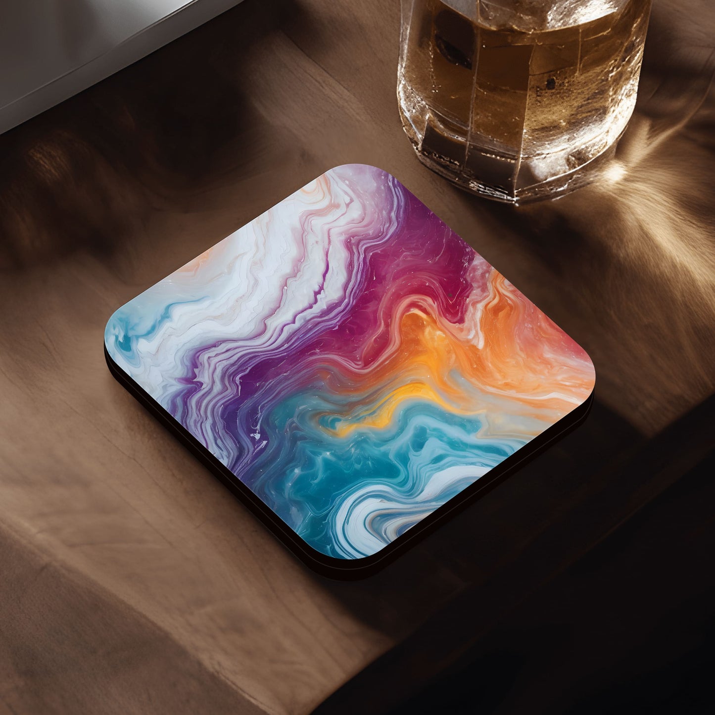 Rainbow Marble 4 x Coaster Set  Coaster