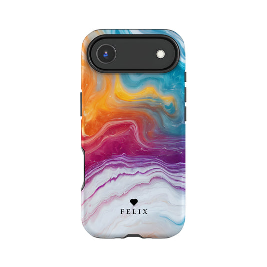 Custom Rainbow Marble Swirl Case iPhone 17 Air Phone Case