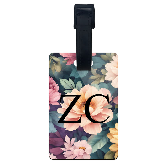 Rainbow Floral Personalised Initials Luggage Tag  luggage tag