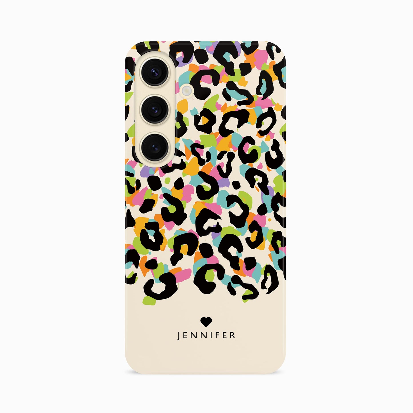 Abstract Rainbow Leopard Spots Personalised Case Samsung Galaxy S24 Phone Case