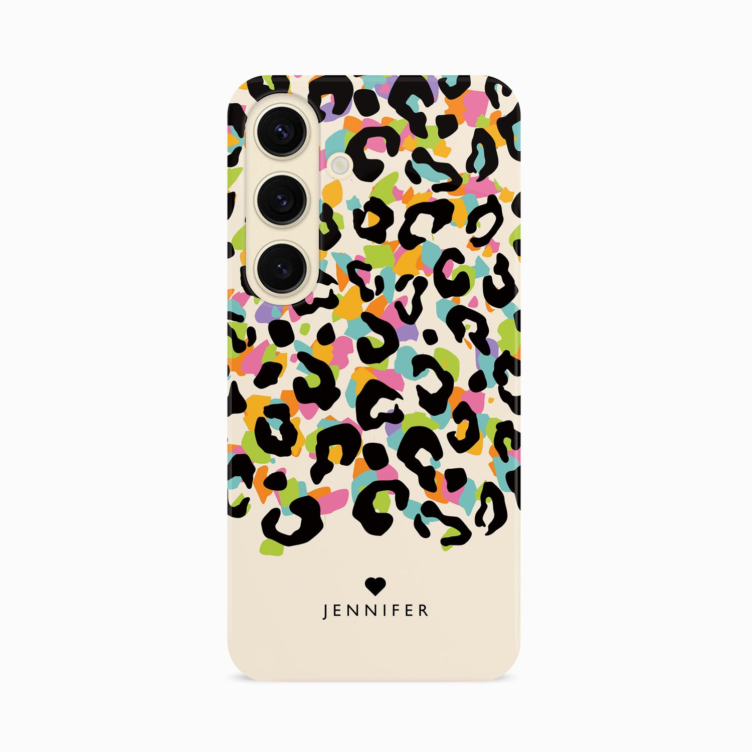 Abstract Rainbow Leopard Spots Personalised Case Samsung Galaxy S24 Phone Case