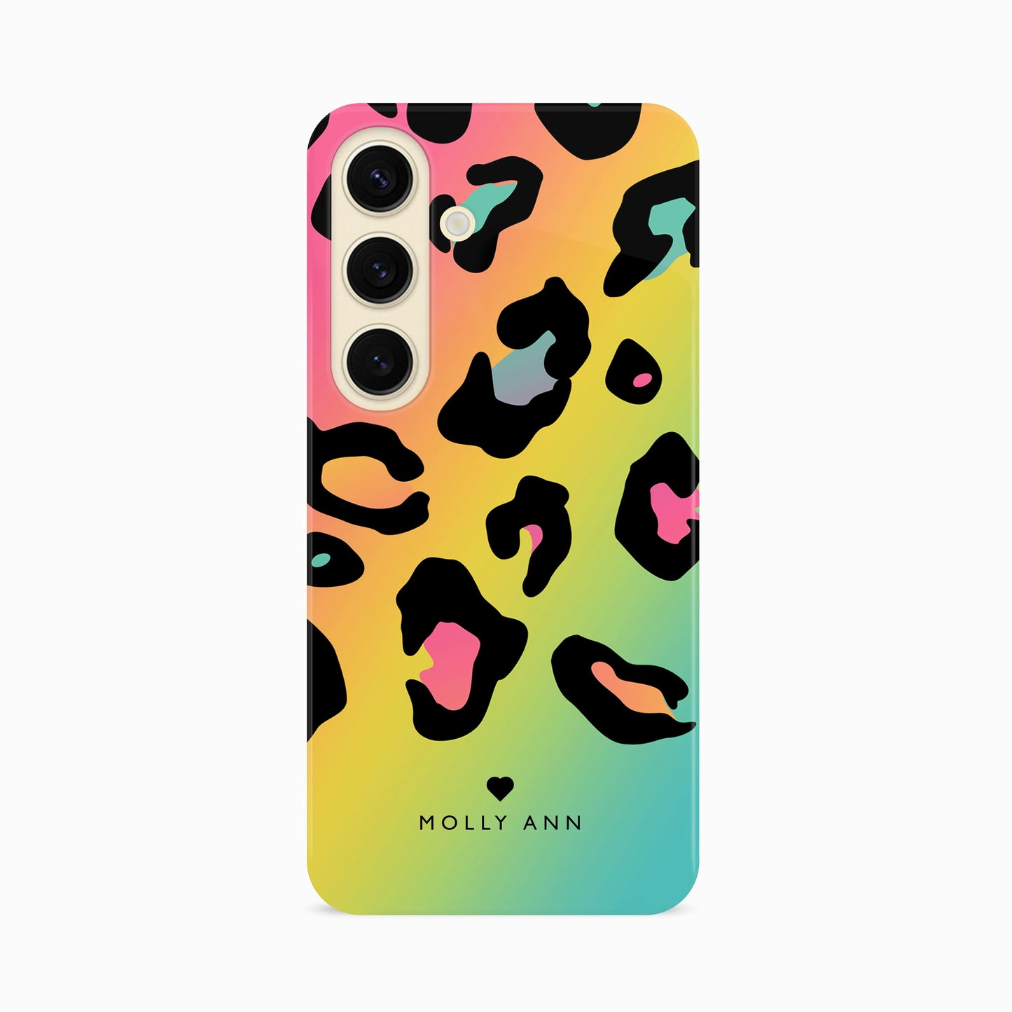 Rainbow Leopard Print Personalised Phone Case Samsung Galaxy S24 Phone Case