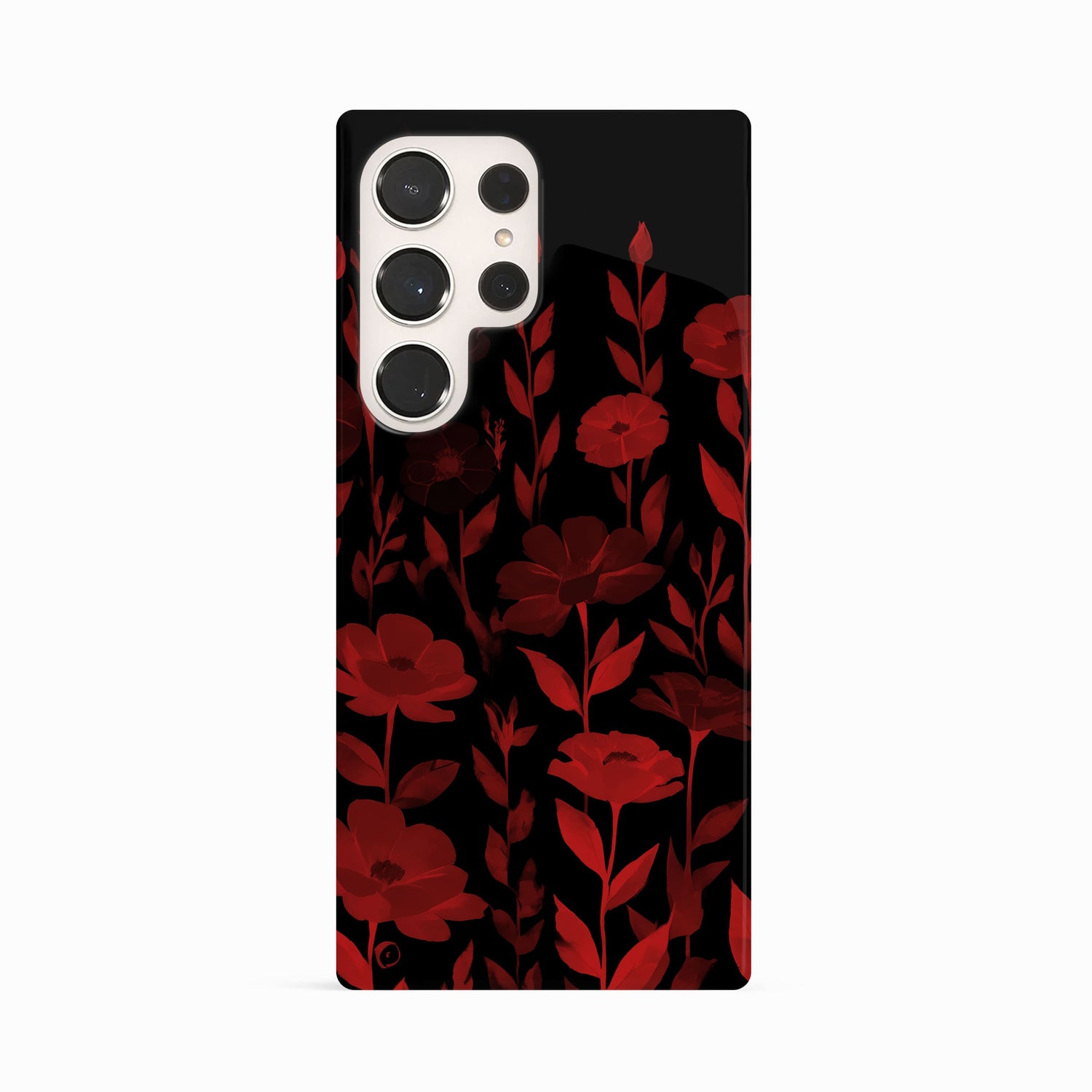 Red And Black Floral Print Phone Case Samsung Galaxy S23 Ultra Phone Case