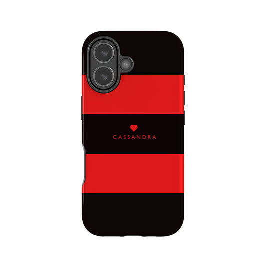 Custom Red And Black Stripes Case
