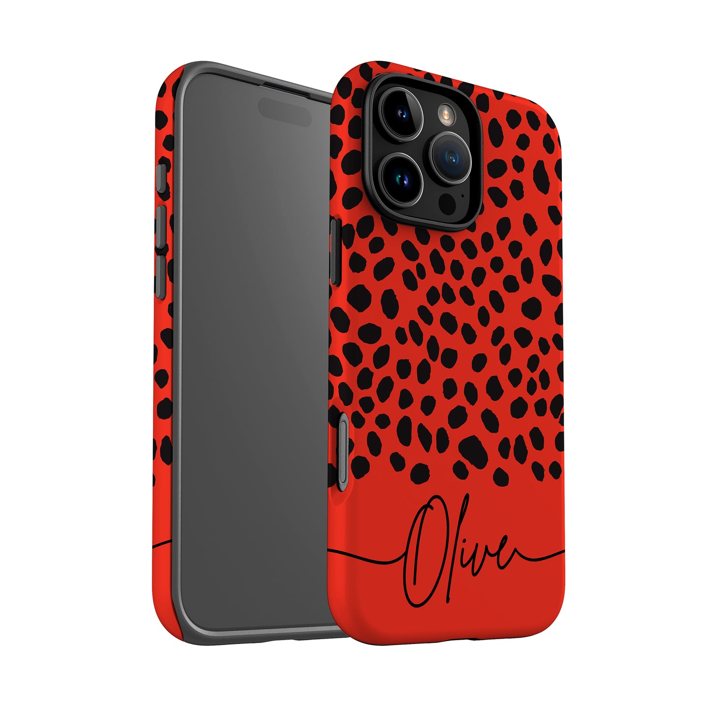 Personalised Red Cheetah Print Case
