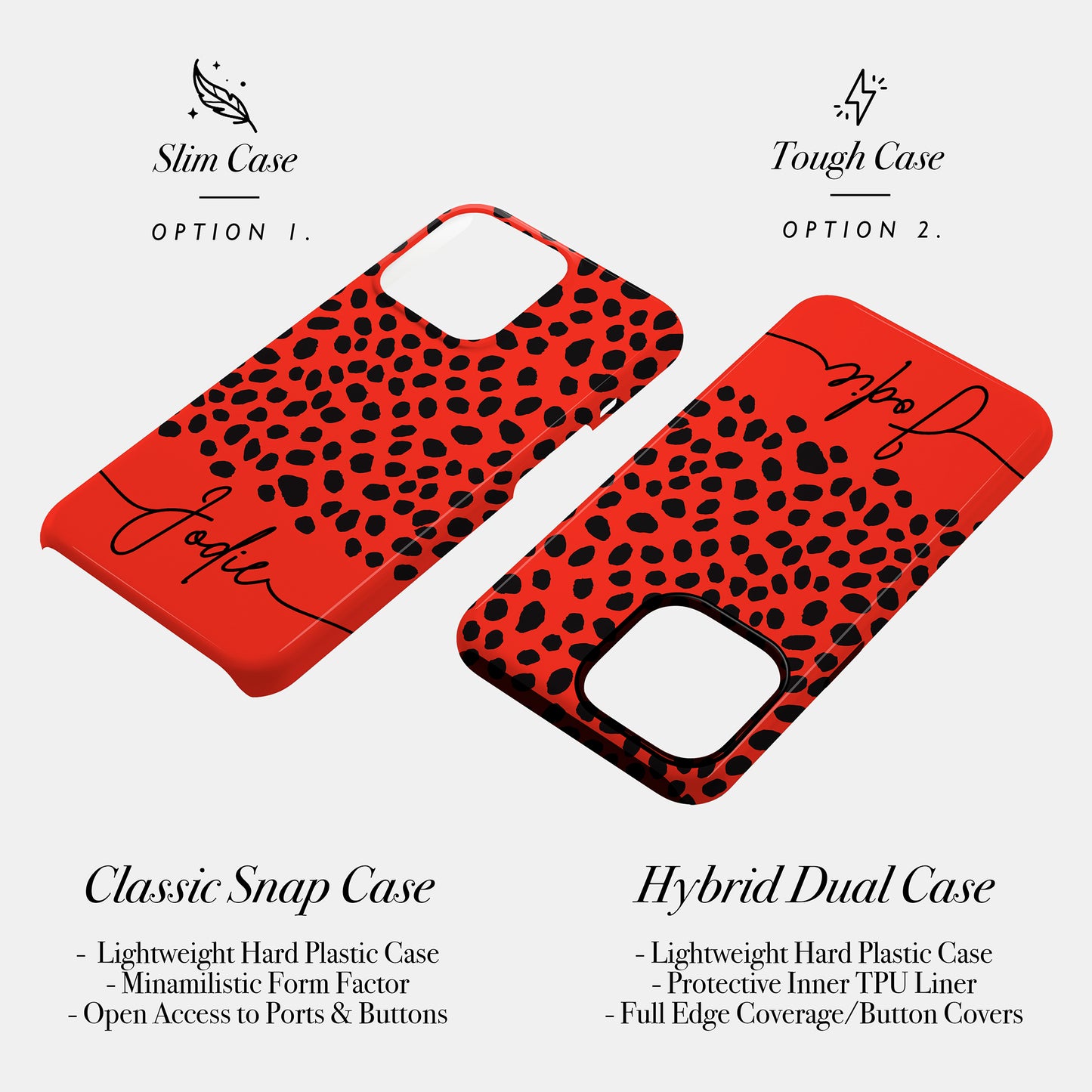 Personalised Red Cheetah Print Case