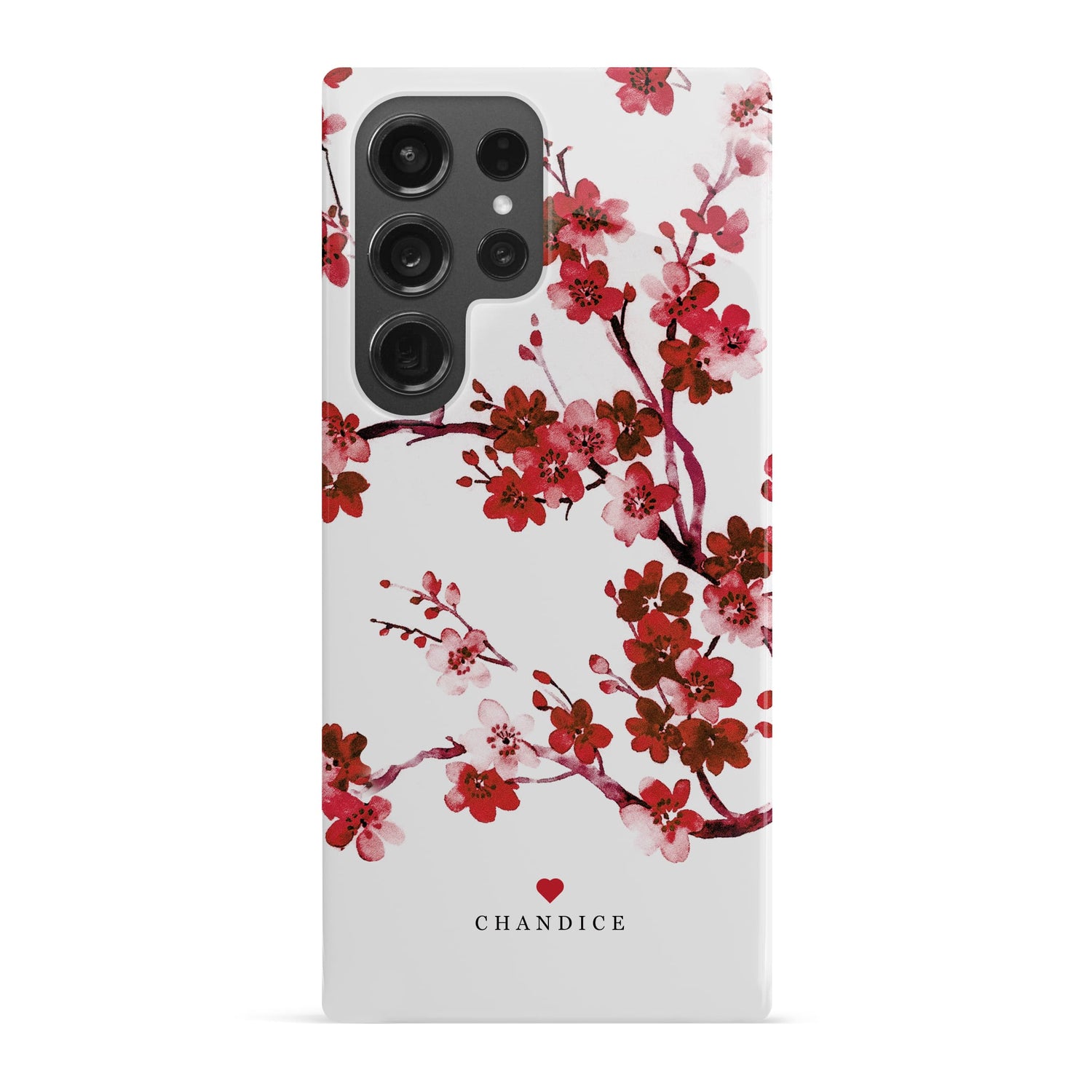 Winter Red Floral Personalised Case Samsung Galaxy S23 Ultra Phone Case