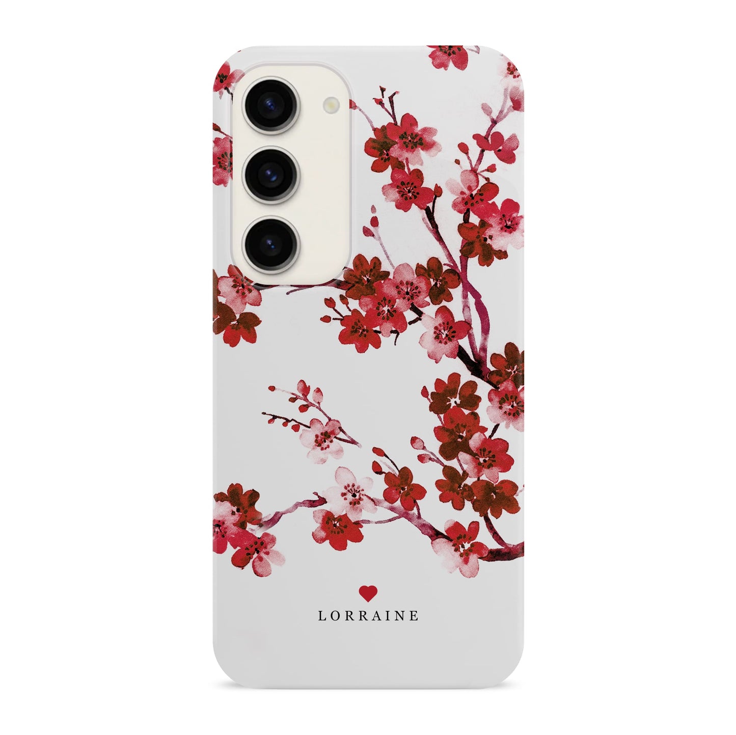 Winter Red Floral Personalised Case Samsung Galaxy S23 Phone Case