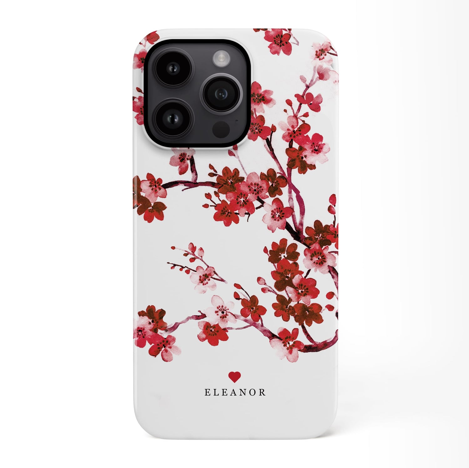 Winter Red Floral Personalised Case iPhone 15 Phone Case