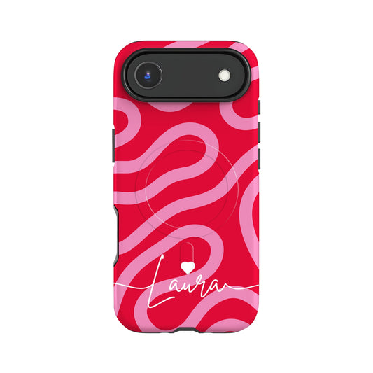 Red Pink Wavy Lines Magsafe Case