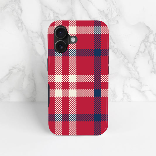 Red Plaid Phone Case iPhone 16 Phone Case