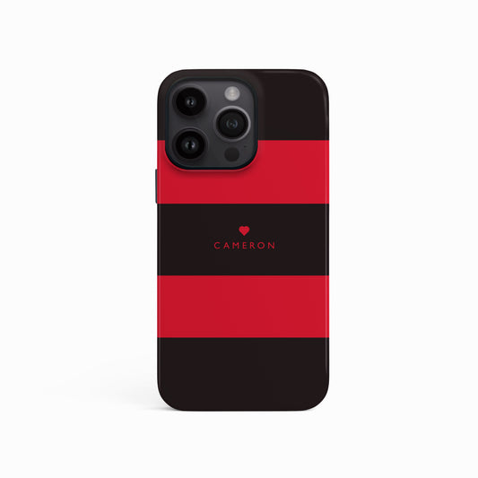 Custom Red And Black Stripes Case iPhone 16 Phone Case