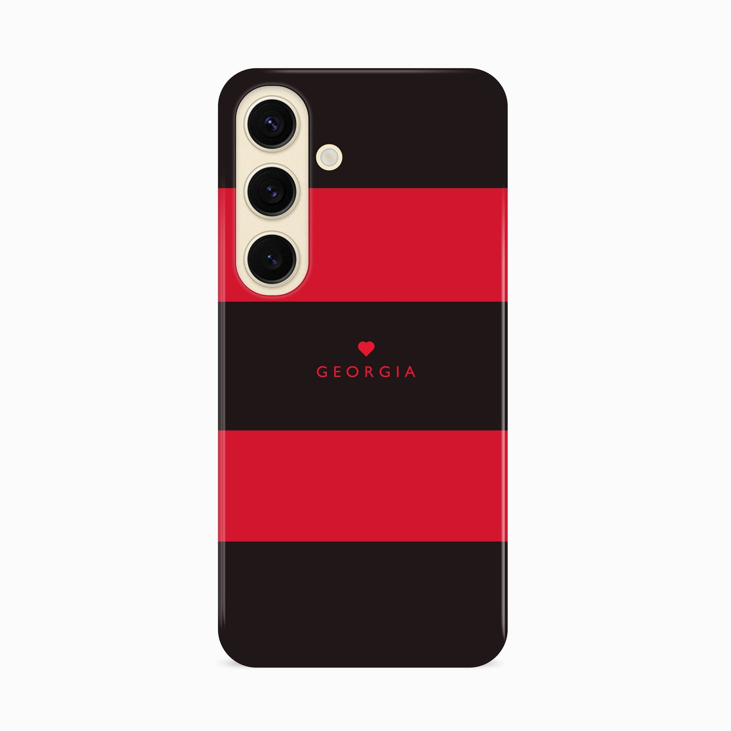 Custom Red And Black Stripes Case Samsung Galaxy S24 Phone Case