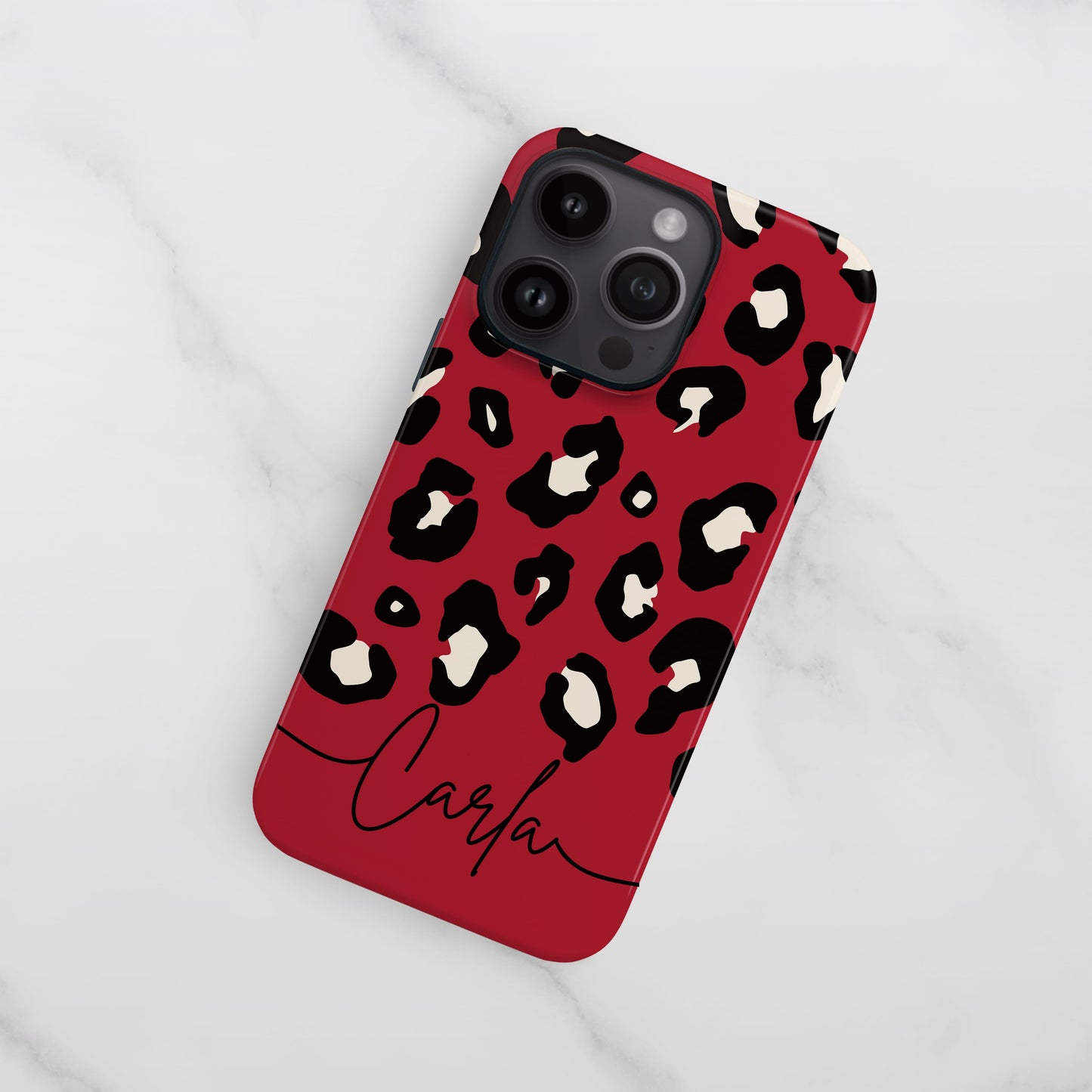 Custom Name Red Leopard Print Phone Case  Phone Case