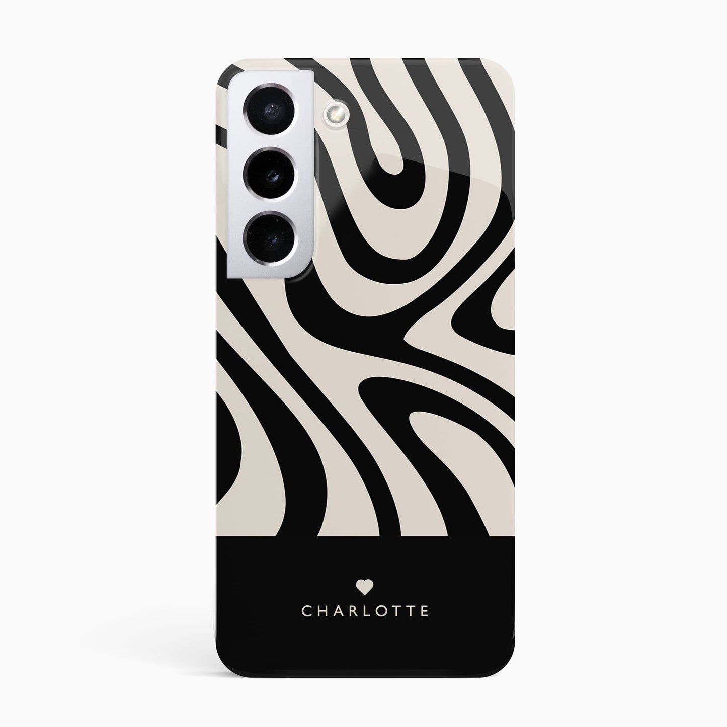 Personalised Black and Cream Swirl Case Samsung Galaxy S23 Phone Case