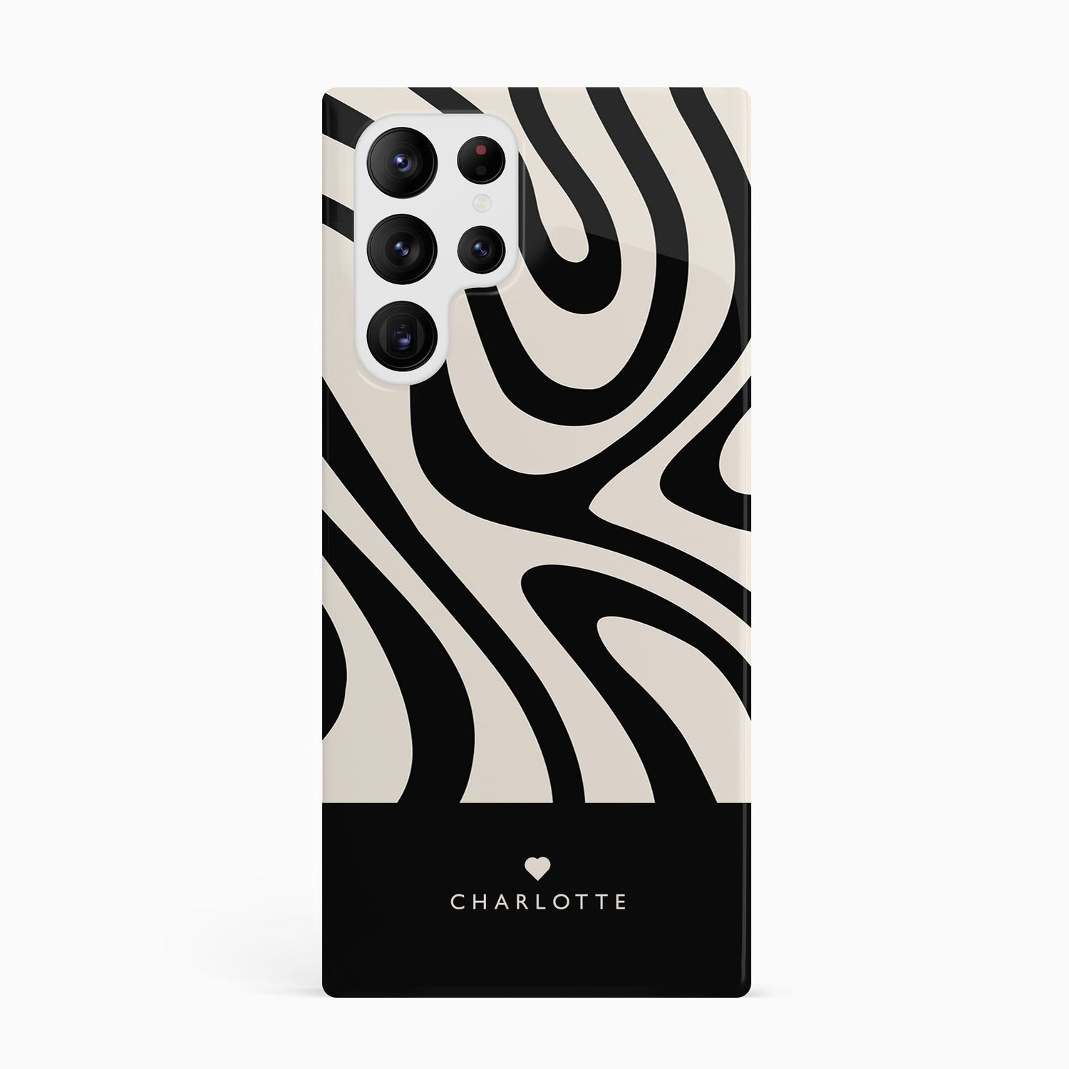 Personalised Black and Cream Swirl Case Samsung Galaxy S23 Ultra Phone Case