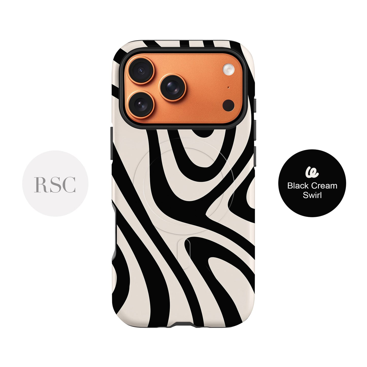 Black Cream Swirl Magsafe Case