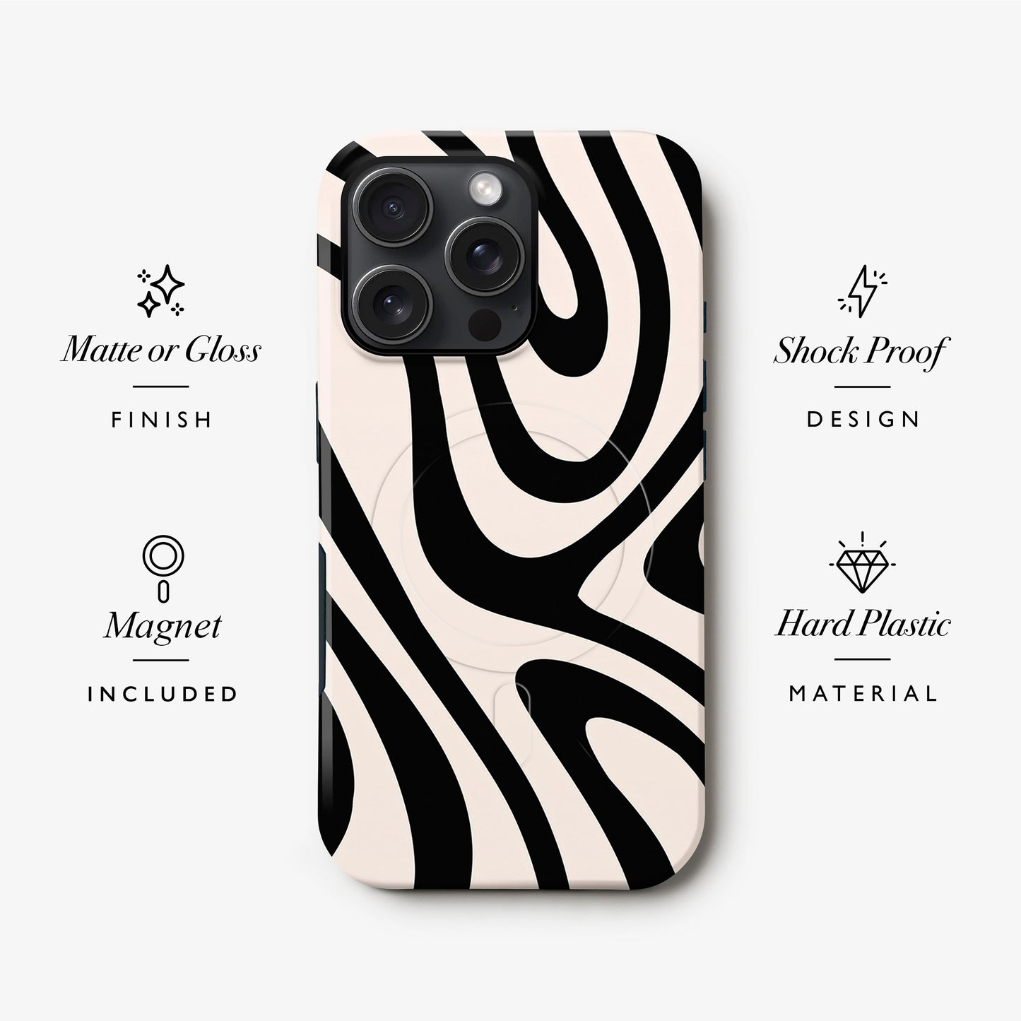 Black Cream Swirl Magsafe Case