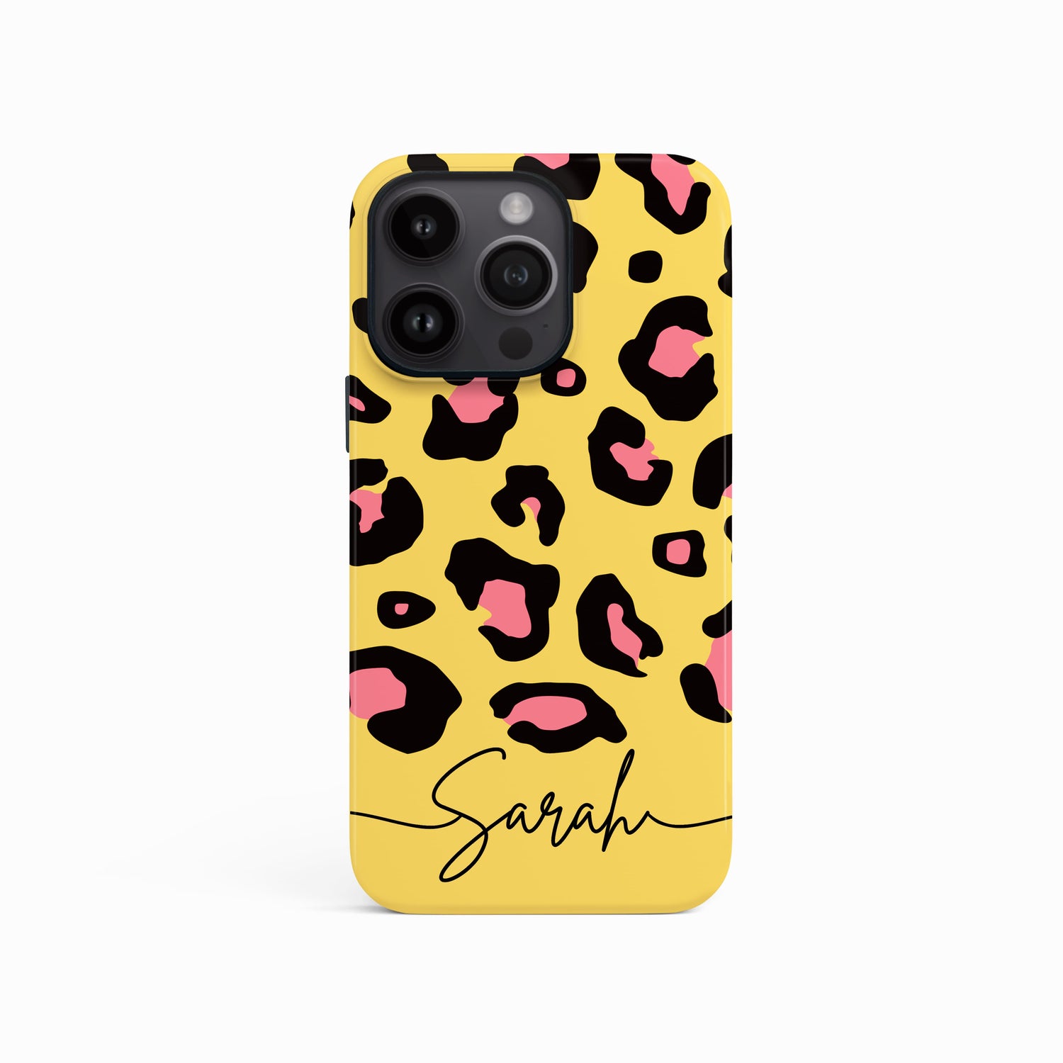 Rhubarb Custard Personalised Leopard Print Case iPhone 15 Phone Case