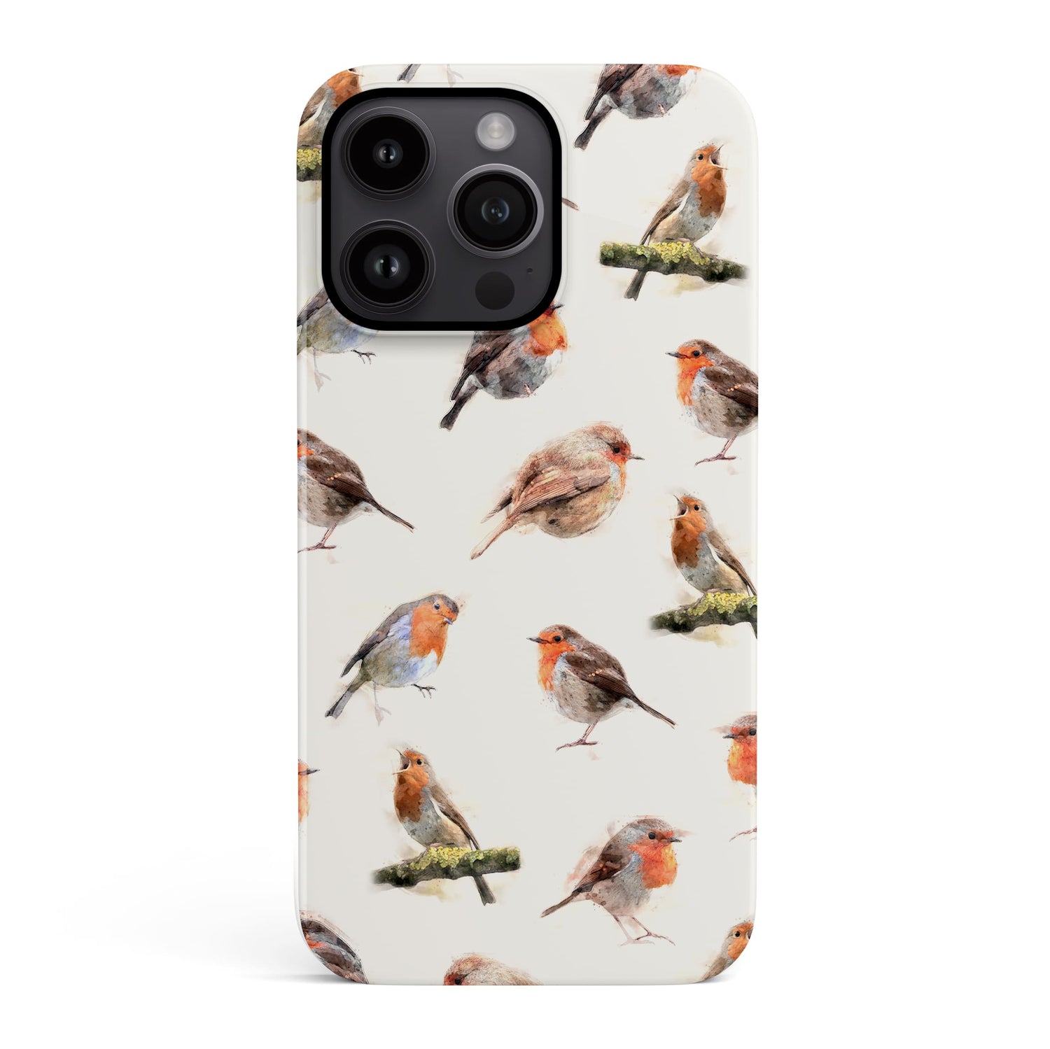 Robin Pattern Bird Art Print Case iPhone 15 Phone Case